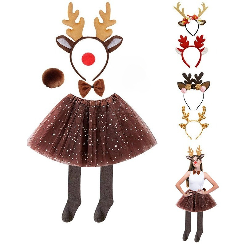 Rentier-Kostüm-Set, Tutu-Rock  – Reindeer Antlers Headband Bewertung und Preis