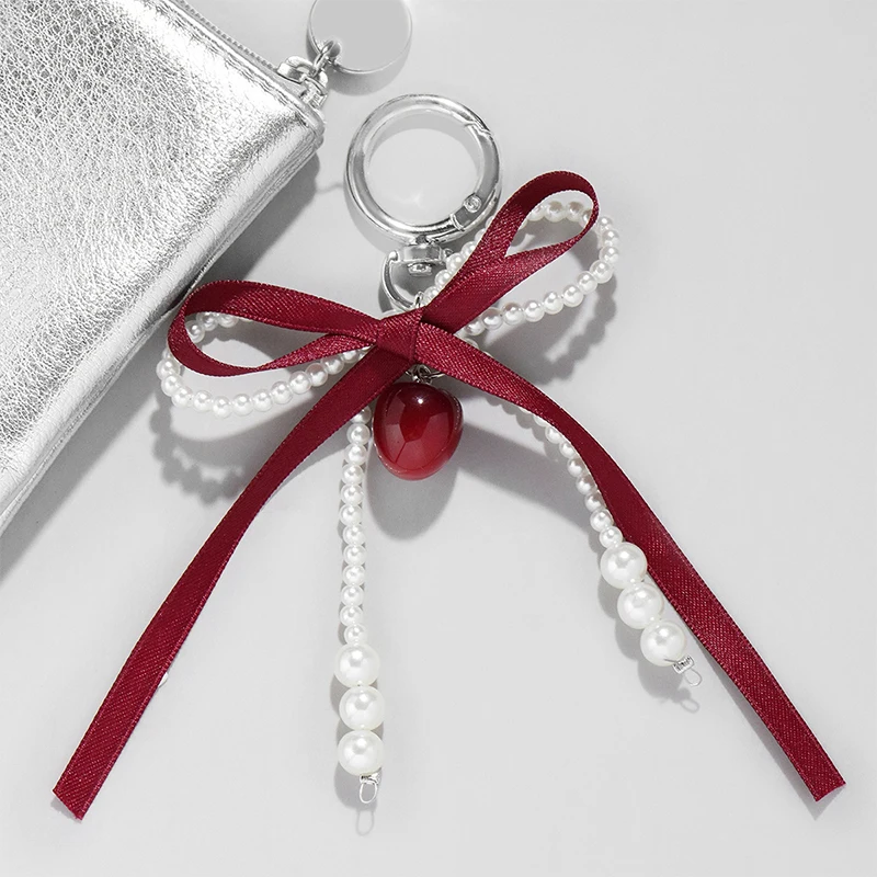 Süßer roter Kirschperlen-Schlü – Ribbon Bow Gift Bewertung und Preis